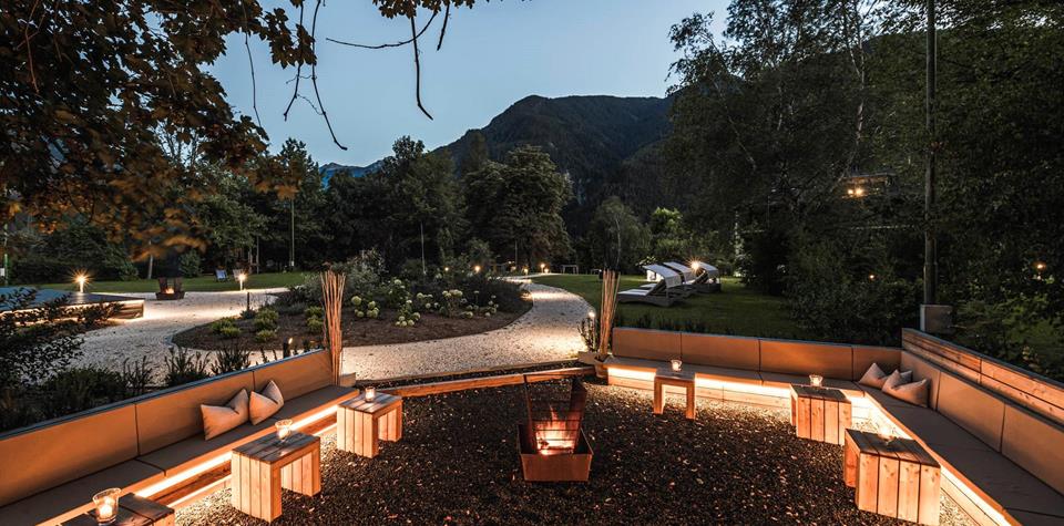 Der Garten des Hotel Stafler