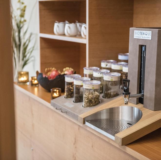 Tea corner at Hotel Stafler