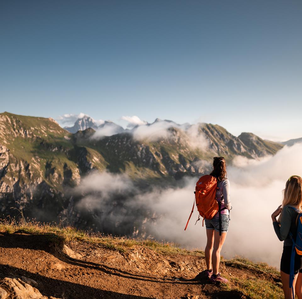 Two women in the mountains