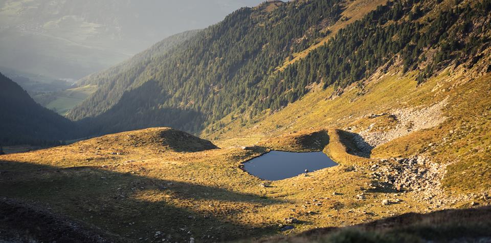 Ausblick vom Penser Joch ins Tal