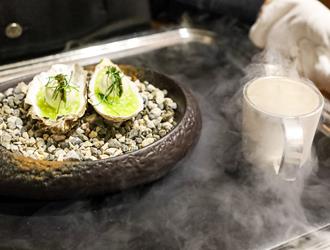 Oysters finely served