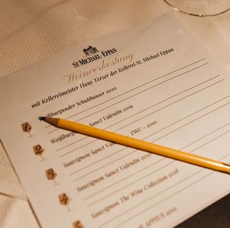 Weinverkostung Menü