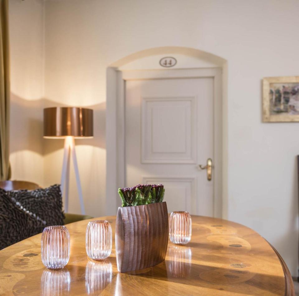 A guest room at Hotel Stafler