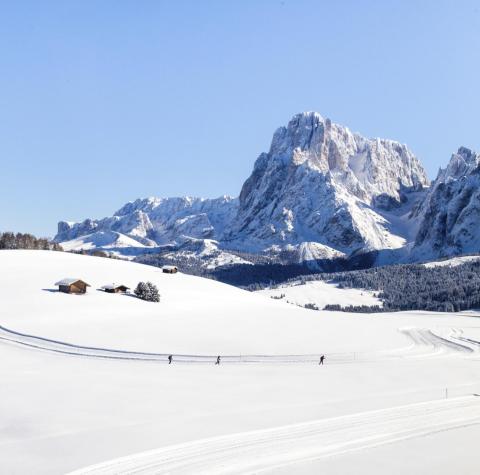 Eine verschneite Berglandschaft
