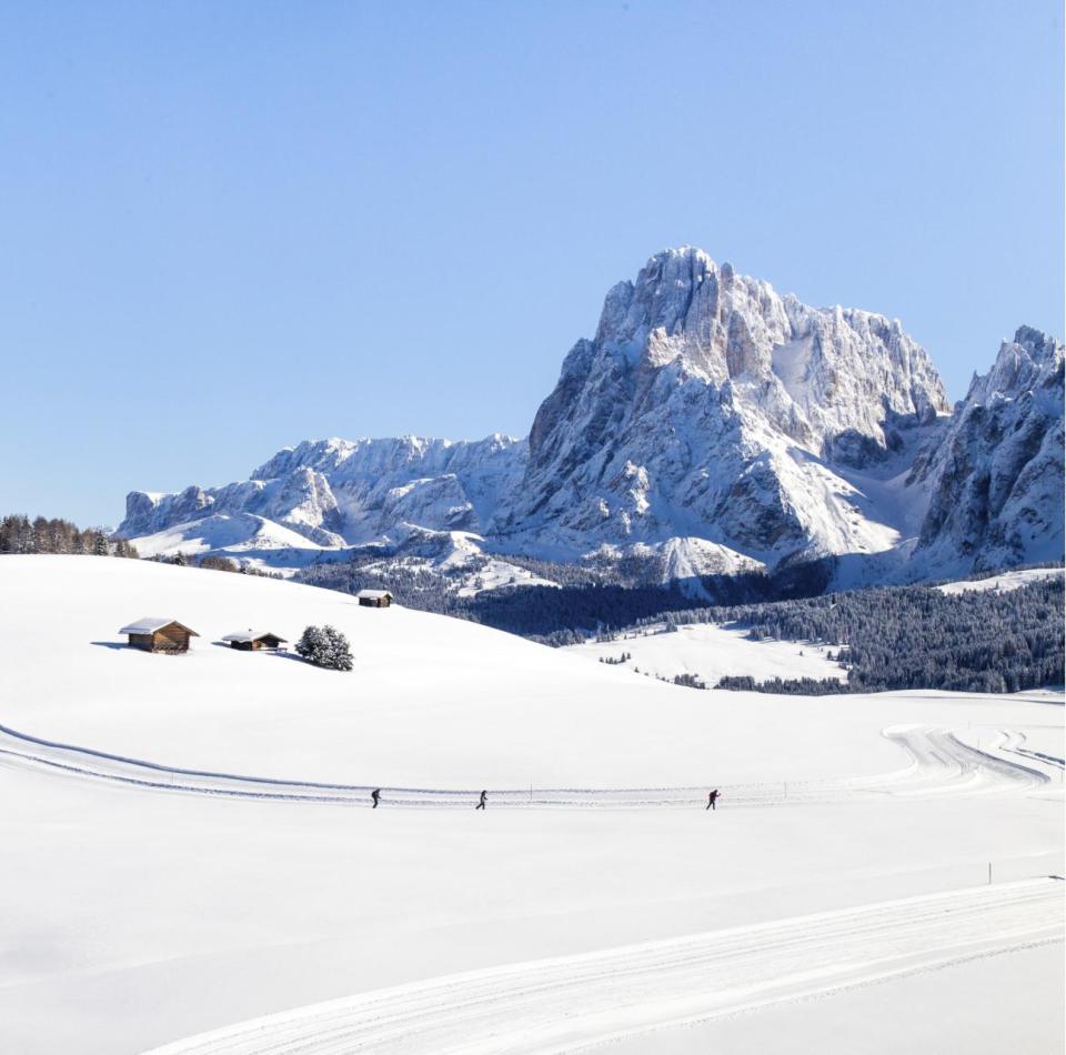 A snowy mountain landscape