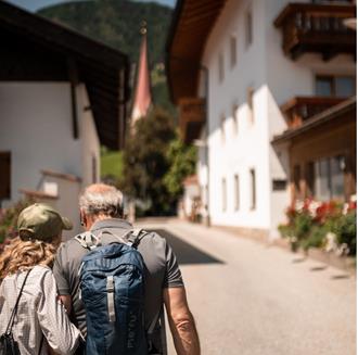 A man and a woman hiking
