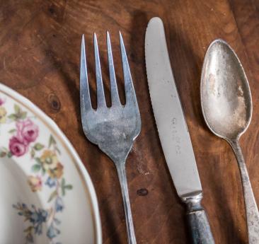 A plate with cutlery