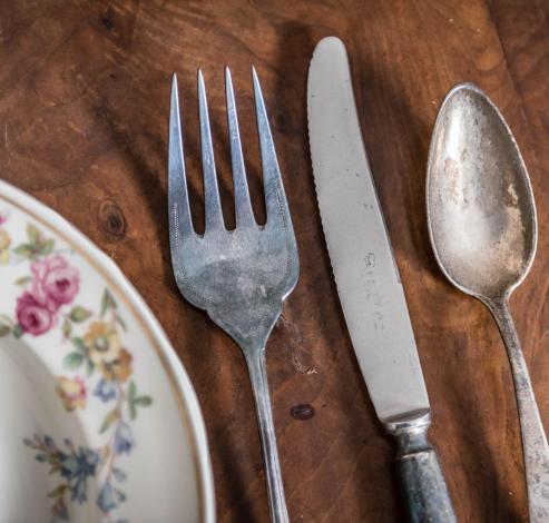 A plate with cutlery