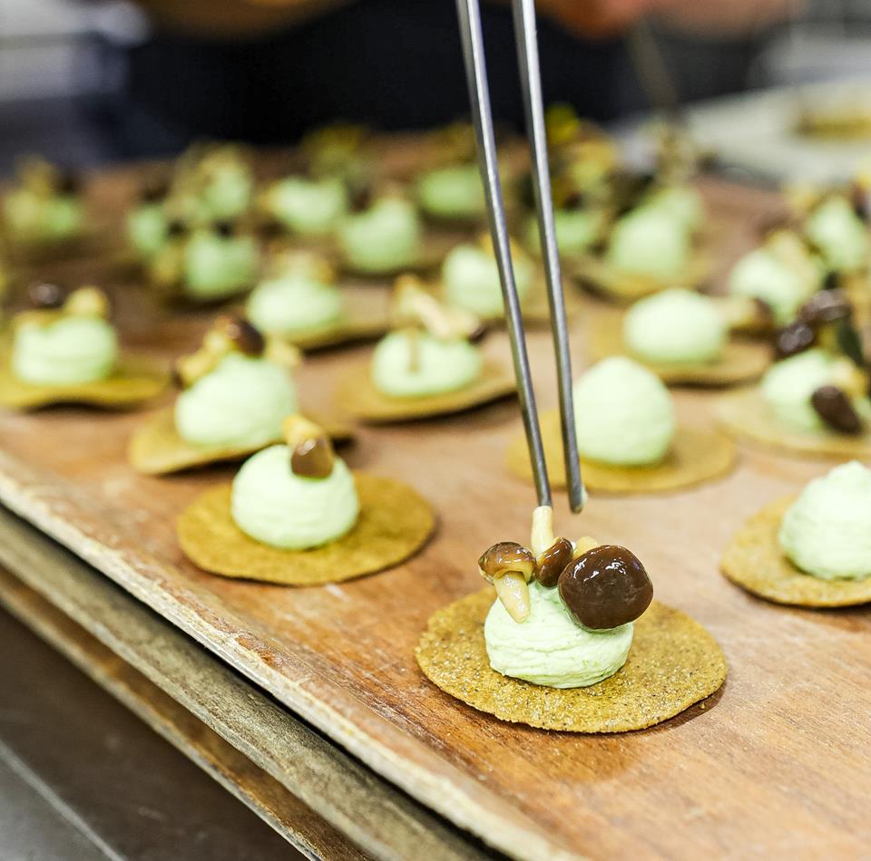 A chef preparing a dish