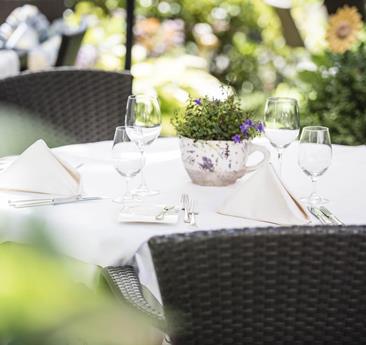 A set table in the garden