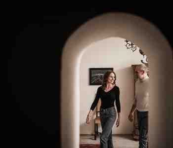 A man and a woman in the Stafler Hotel